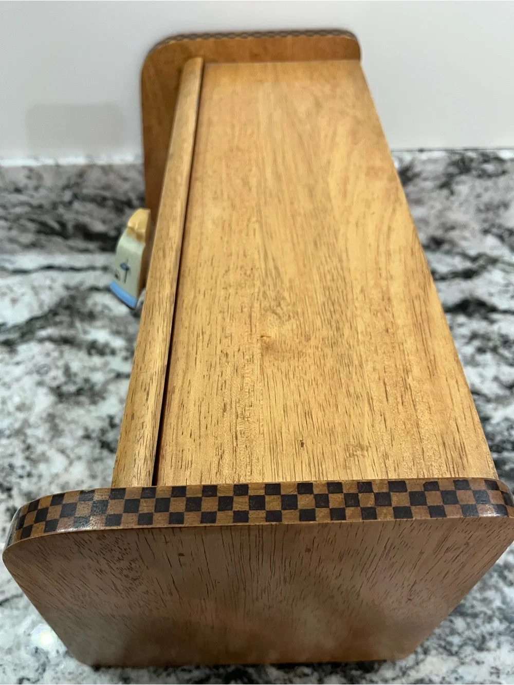 80s-90s Vintage Wooden Bread Box